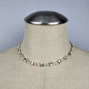 925 Sterling Silver Twisted Chain Collar Necklace